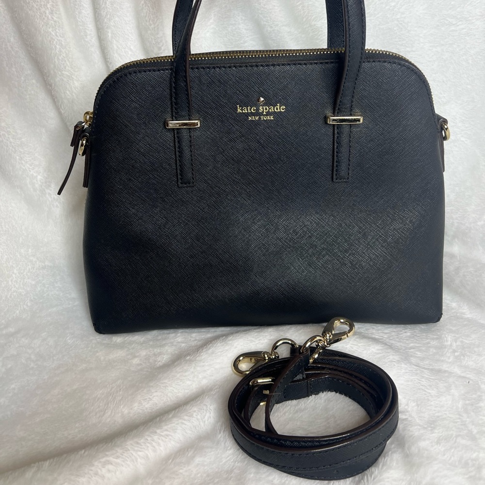 Kate Spade Crossbody Handbag Black EUC DOME.